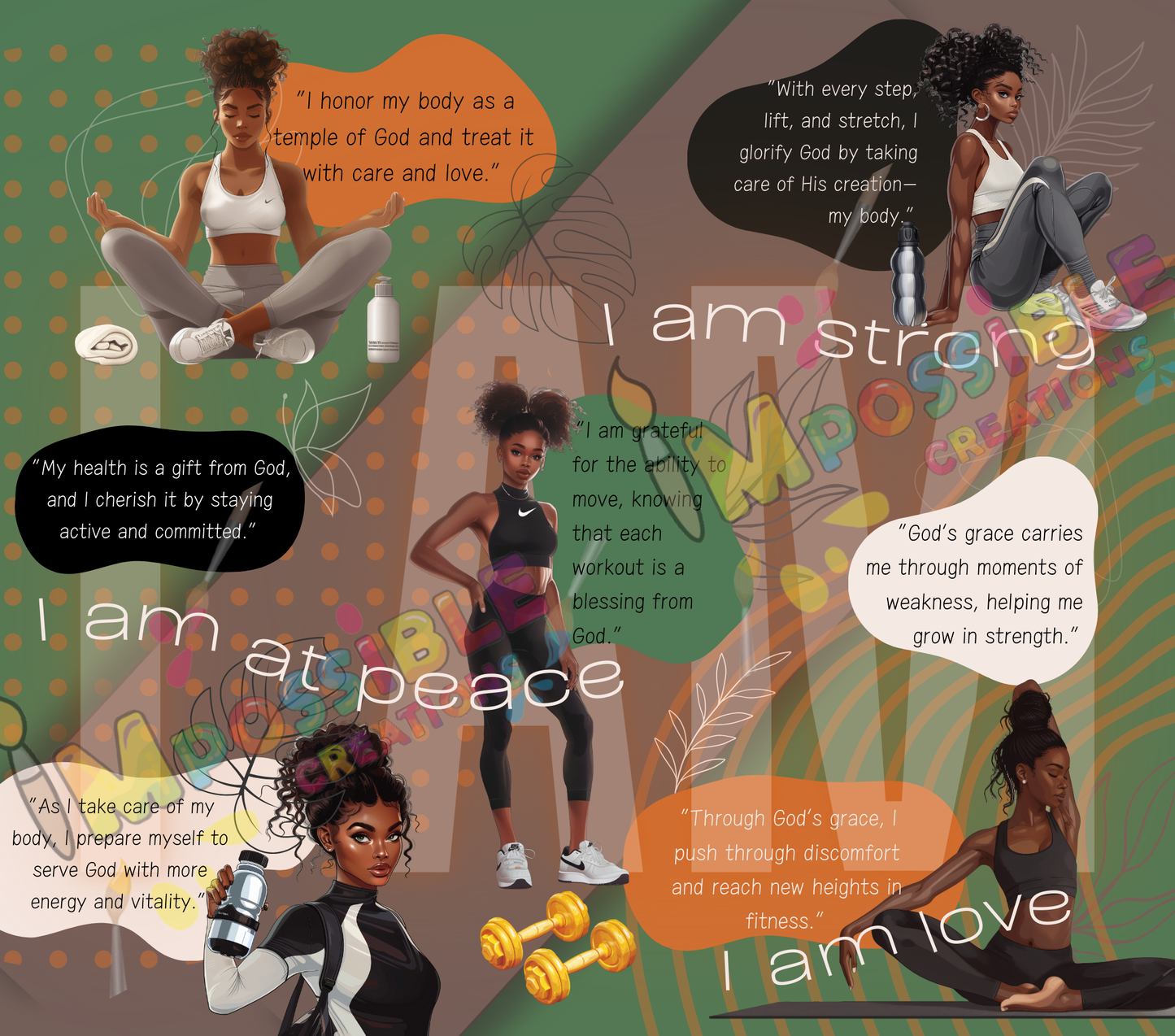 Faith and Fitness Affirmation Tumbler